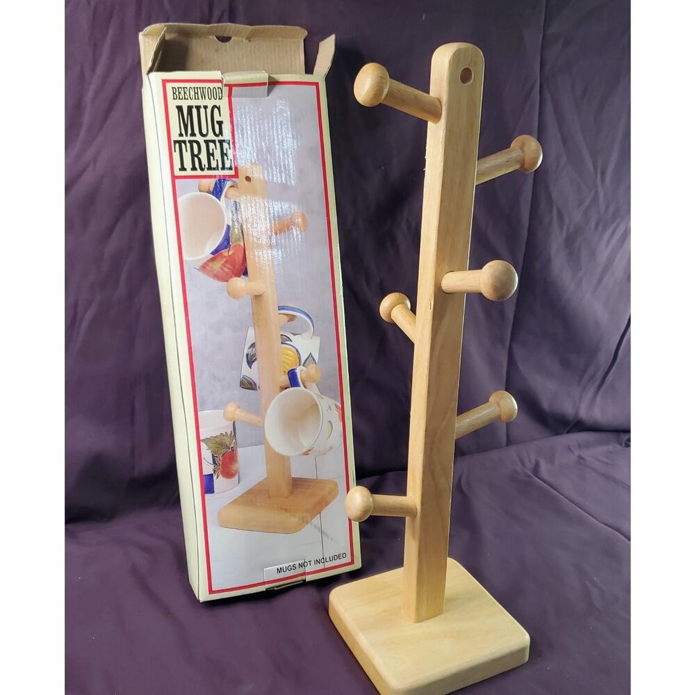 Coffee Mug Tree Wooden Rack Kamenstein 6 Coffee Cup Holder Countertop Organizer